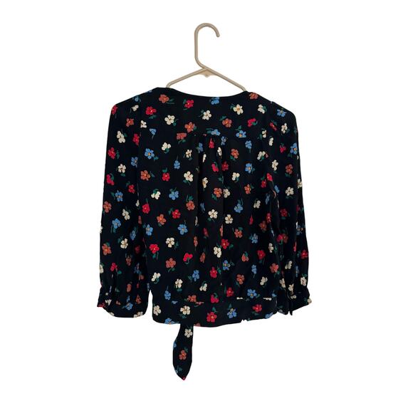 Madewell Wrap Top Womens Size Small Pressed Flowers Print Viscose - Picture 6 of 6